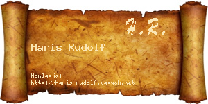 Haris Rudolf névjegykártya